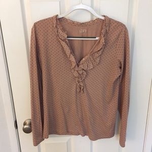 tan dotted blouse